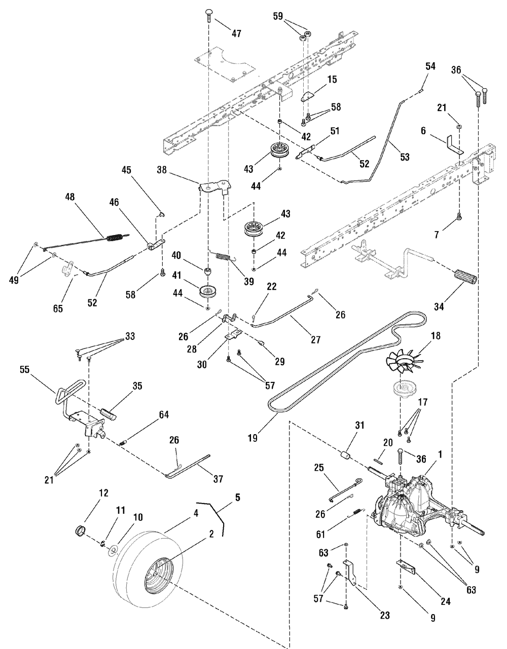 Motion Drive Group - Hydro Drive - Hydro Gear 310-0510 (7500499) Diagram and Parts List for 7800400-ELT22460H 2009 Briggs and Stratton Lawn Tractor